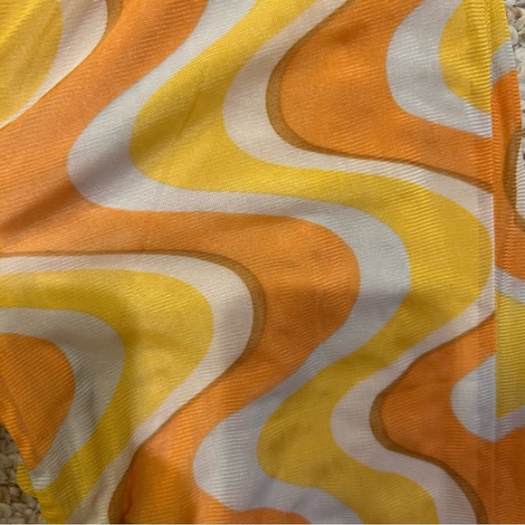 Cotton On womens xs pants flaired orange yellow white frill edge GREAT CONDITION - Picture 3 of 8
